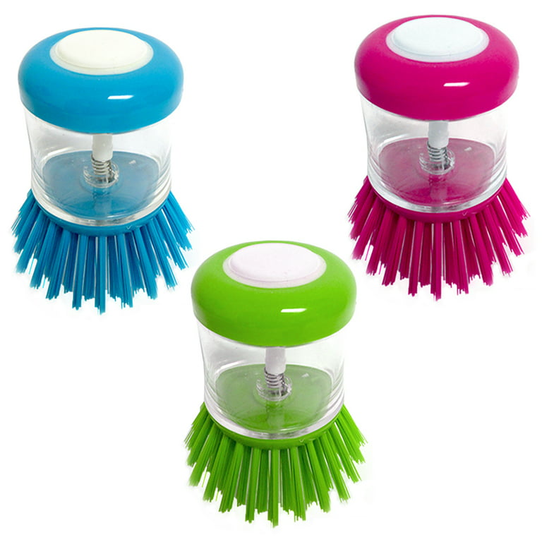 5PCS Dish Scrubber With Soap Dispenser,Soap Dispensing Palm Brush, Kitchen  Brush For Dish Pot Pan Sink Cleaning(Random Color)