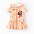 thumbnail image 1 of Disney Disney Princess Toddler Girl 1pc Ariel/Moana/Rapunzel Shell/Palm Tree/Castle Allover Print Hooded Zipper Ruffle-hem Swim Cover-up, 1 of 5