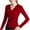 Red, variant on Women's Cross V-Neck Long Sleeve T-Shirt Slim Fit Ribbed Knit Top with Waist-Defining Contour, Casual Stretch Base Layer, Black