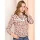 thumbnail image 2 of Allegra K Blusa De Encaje Floral Con Cuello Alto Manga Larga Top Para Mujer Beige XS, 2 of 6