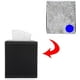 thumbnail image 2 of Caja de pañuelos de piel sintética cuadrada, soporte para servilletas de gran tamaño, dispensador de caja de papel de bombeo, soporte para pañuelos faciales con parte inferior magnética (neg, 2 of 5
