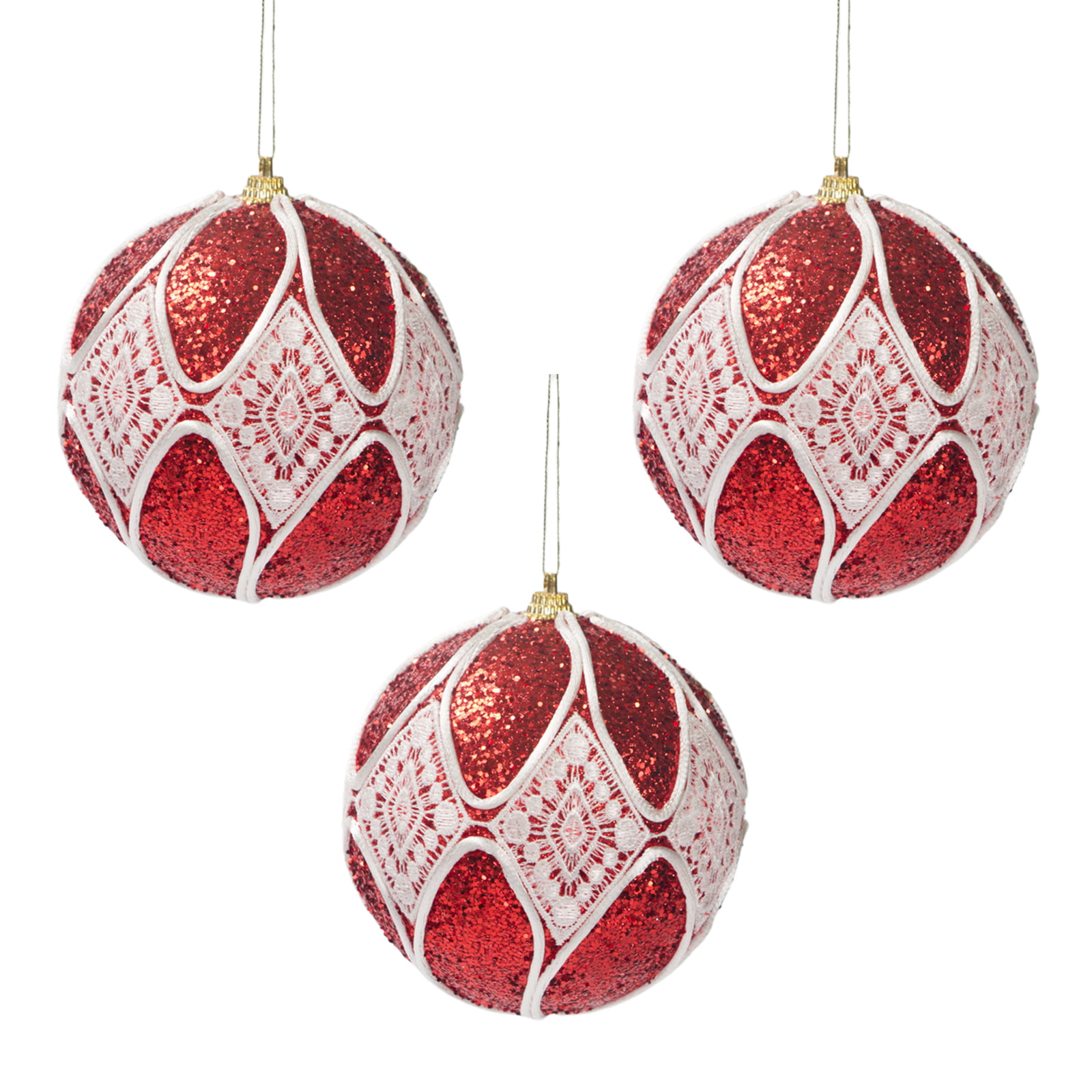 Clear Crystals Lenox Merry & Bright Shimmer Set of 3 Ornaments