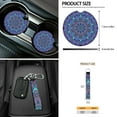 thumbnail image 7 of Yuyamidu Boho Mandala Flower Car Seat Covers Full Set 12pcs Front Seat Cover Steering Wheel Cover Seatbelt Pads Armrest Cover Trash Can Air Vent Holder Rearview Mirror Cover Coasters Keychain, 7 of 7
