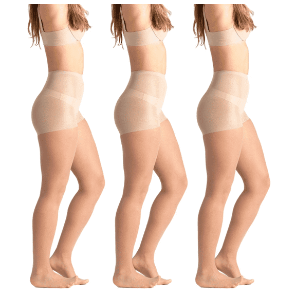 On The Go Light Support Women's Pantyhose ( 3 Pair Pack, Nude, Size B)