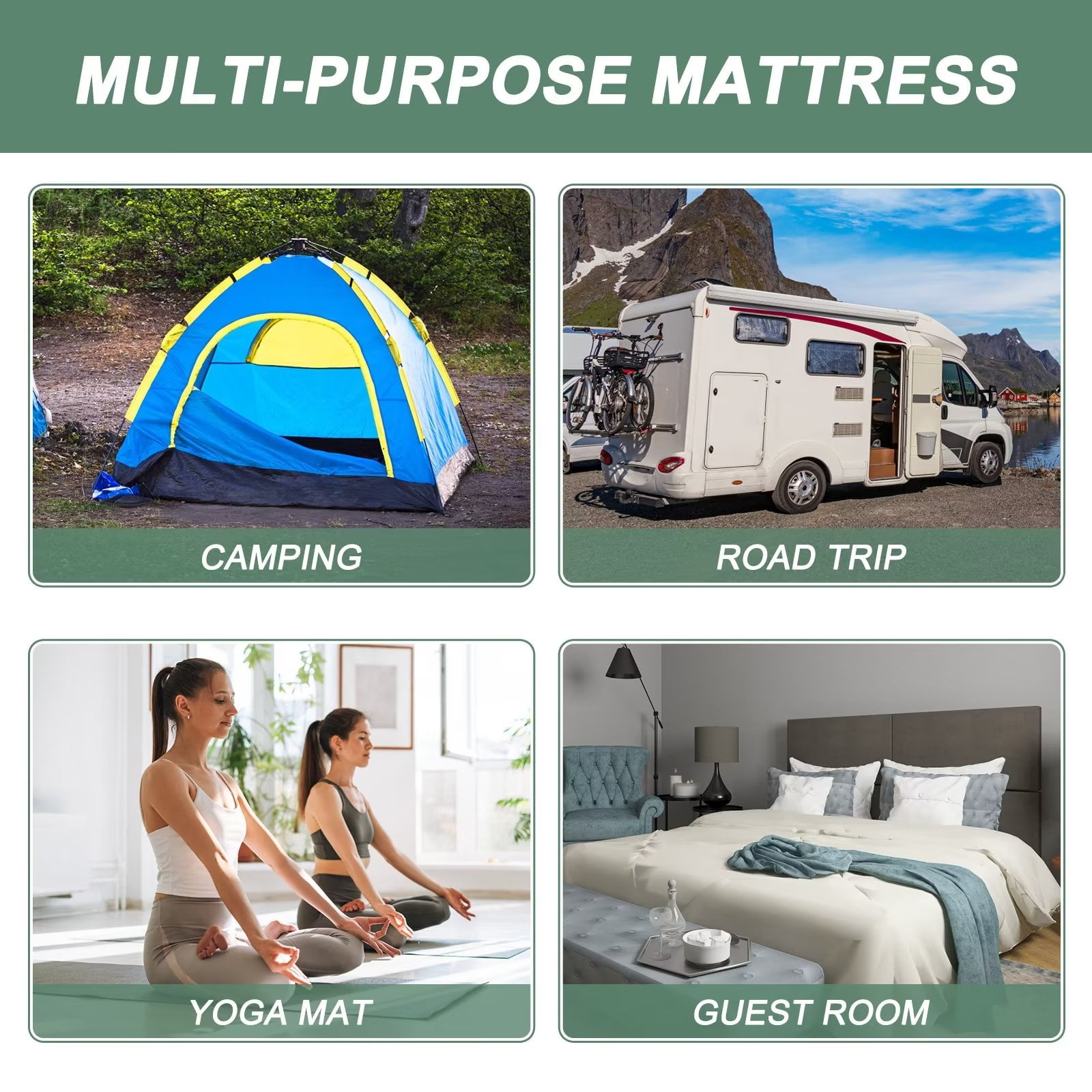 MOPHOTO Floor Mattress Futon Mattress Extra Thick Folding Sleeping Pad Camping Mattress Twin Size (80*39*4in)