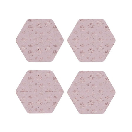

Matuu Minimalist Snowflake for Cup Coasters Set of 4 Leather Coasters Desk Coasters for Office Measures 4” x 4”-Hexagon