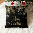 thumbnail image 4 of Luoshdecor Throw Pillow Cover 18x18 in,Merry Christmas Gold Glittering Throw Pillow Case for Sofa Living Room Couch Bed, 4 of 6