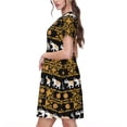 thumbnail image 2 of Balery traditional Elephant Vestidos sueltos de manga corta para mujer, vestidos de verano 2025, vestidos casuales de corte A con vuelo., 2 of 6