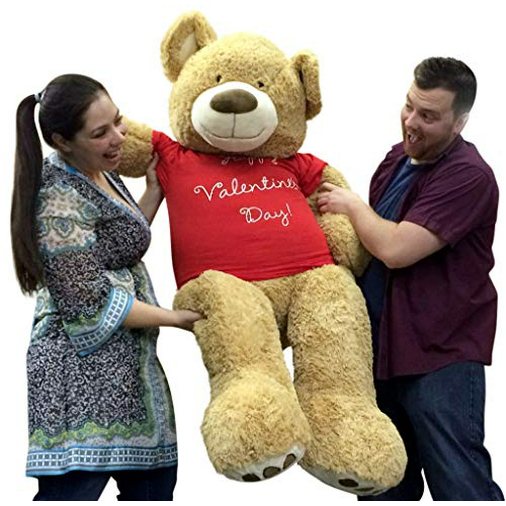Giant 5 Foot Valentine Teddy Bear Soft Life Size Plush Wears Removable T Shirt HAPPY VALENTINES DAY Walmart