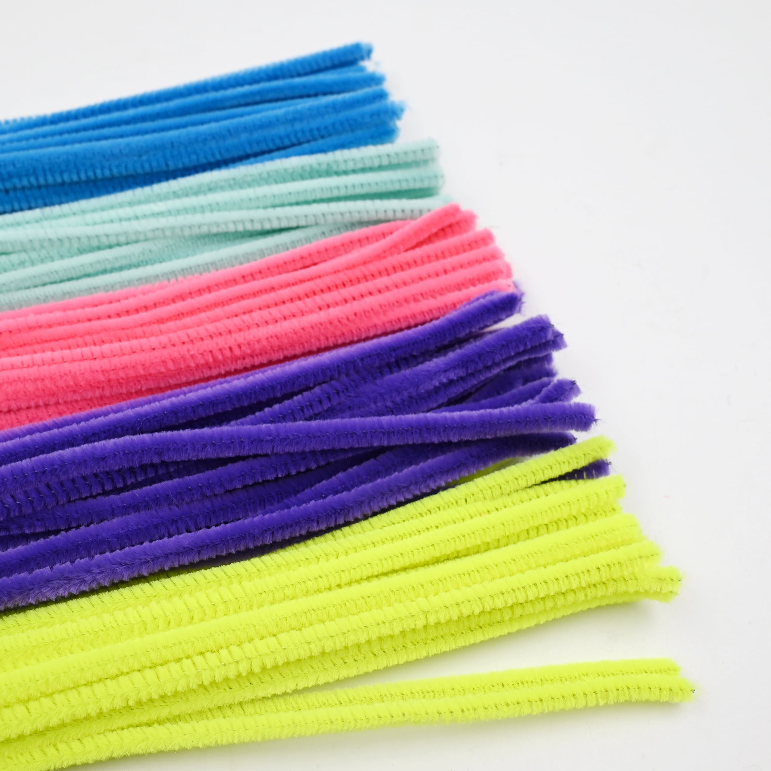 Hello Hobby Fuzzy Sticks Neon Multicolor Chenille Stems for Kids Crafts and DIY Projects 100 Count