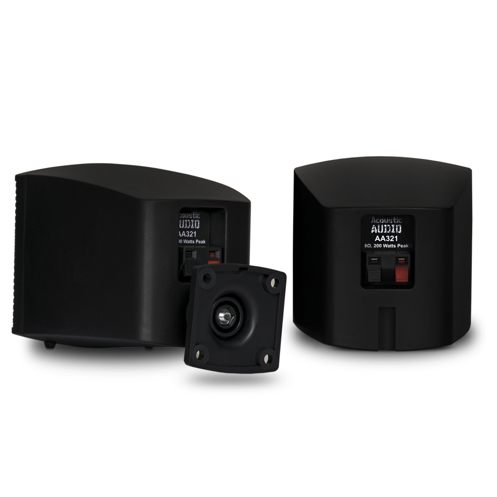 Acoustic Audio AA321B Mountable Indoor Black Speakers 1000 Watts 5 Piece Set AA321B-5S - image 4 of 5