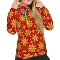 thumbnail image 5 of Yiaed Christmas With Gold Snowflakes Print Womens Casual Hoodies Crew Neck Long Sleeve Sweatshirts With Pocket Pullover Tops Women's Hooded Sweatshirt-Medium, 5 of 5