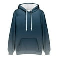 thumbnail image 4 of Qulqfy Pullover Mens Hoodies Blue Fall Casual Long Sleeve Hooded Gradient Sweatshirts with Kangaroo Pocket Mens Sweatshirts XXL, 4 of 5