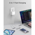 thumbnail image 4 of Cargador de pared rápido USB-C plano de 3 puertos y 100 W Nekmit, 4 of 7