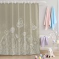 thumbnail image 2 of Shower Curtain Spring Plant White Line Art Shower Curtains for Bathroom Decor, Waterproof Polyester Shower Curtain Set with Hooks, Extra Long 72" x 84" Flower Butterfly, 2 of 9
