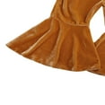 thumbnail image 4 of PENGXIANG Children Autumn Velvet Flare Pants Solid Color Elastic Waistband Trousers, 4 of 10