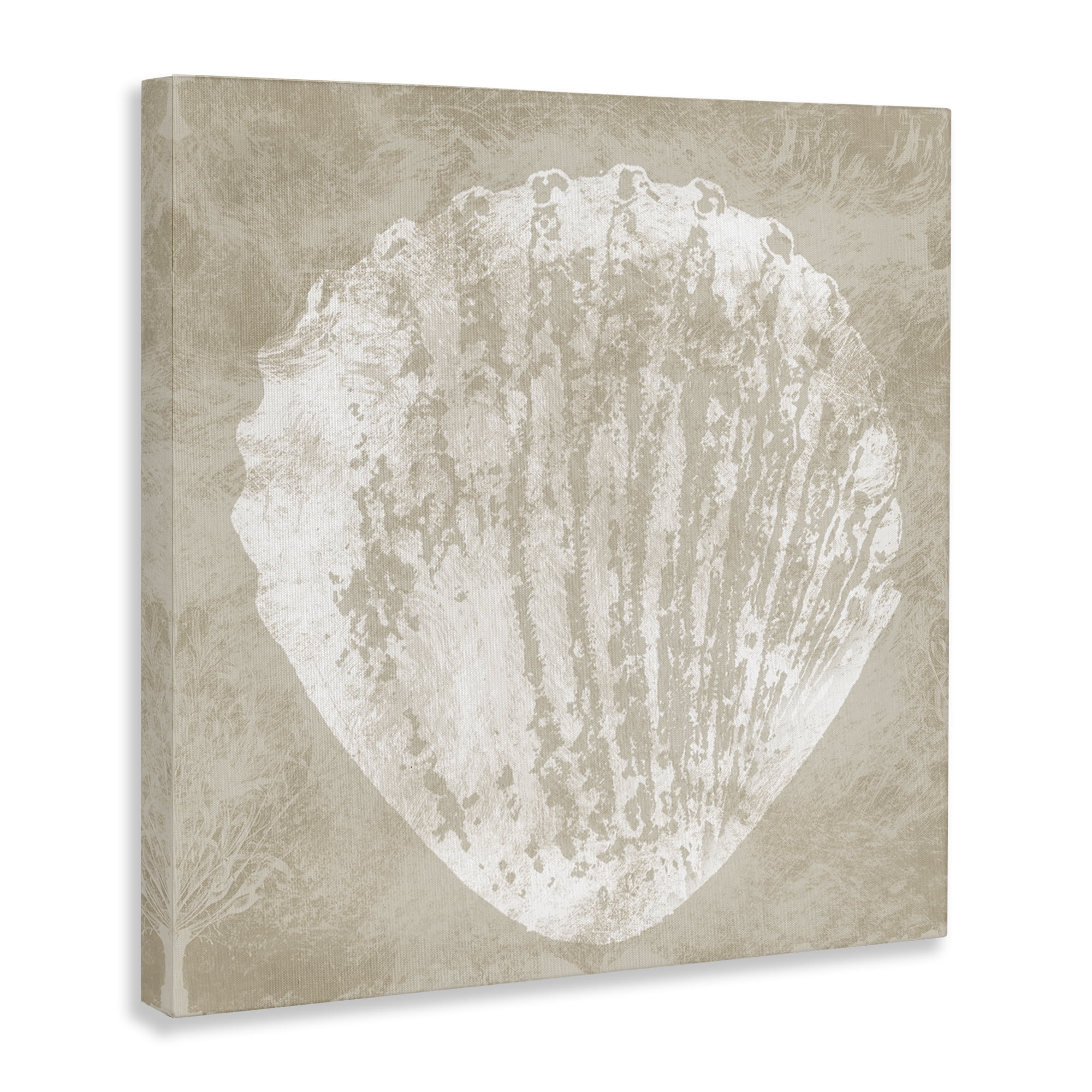 Stupell Industries Rustic Distressed Seashell Nautical & Beach Painting Wrapped Canvas Art Print Wall Art, 30 x 30