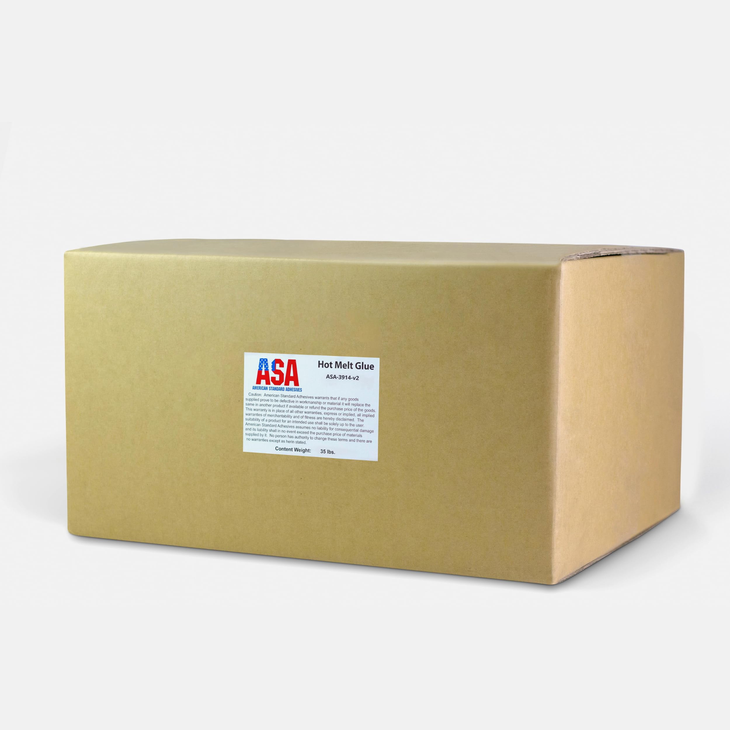 ASA Hot Melt Adhesive for High-Speed Labeling & Secure Bottle Bonding, 35 lbs