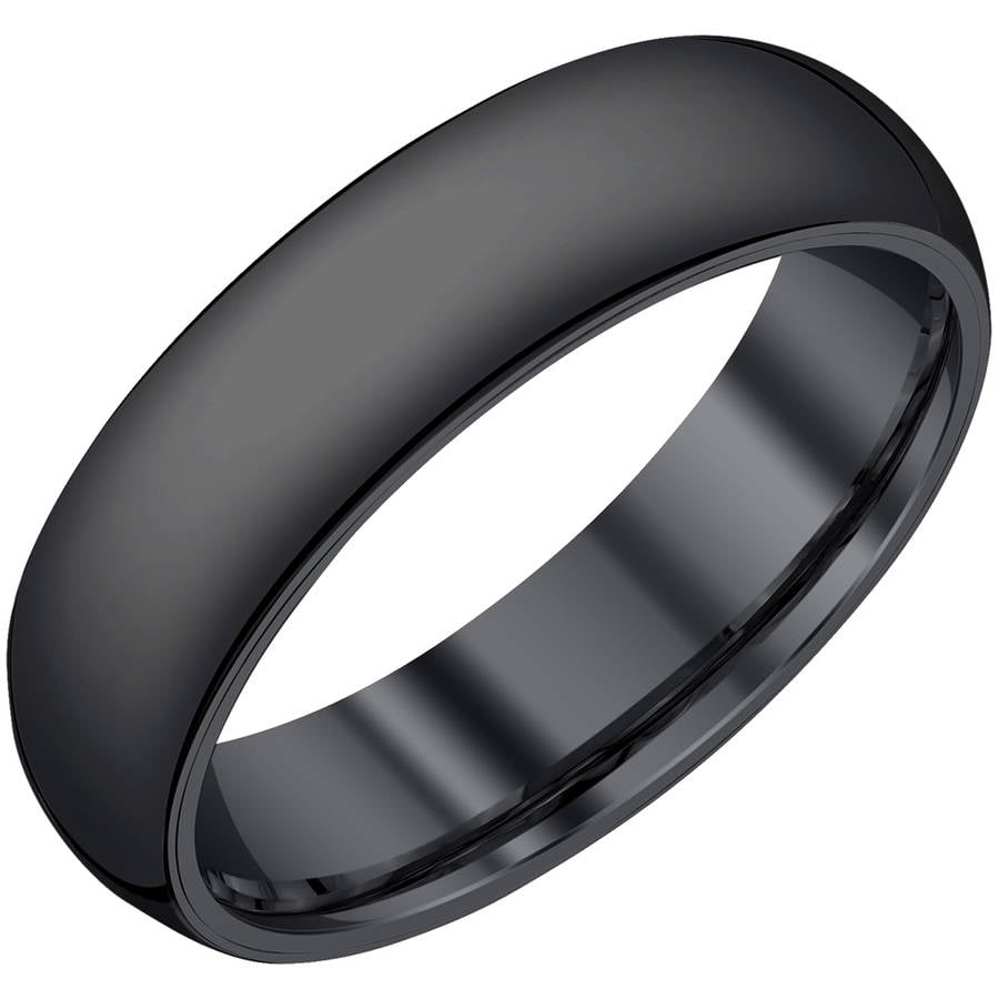 AX Jewelry Black Tungsten 8mm Textured Mens Band