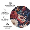 thumbnail image 3 of Honeii Colorful Flower Peacock print Leather Coaster Set of 4, ideal for safeguarding your furniture from drinks spills and effortless cleanup-Round Shape, 3 of 6