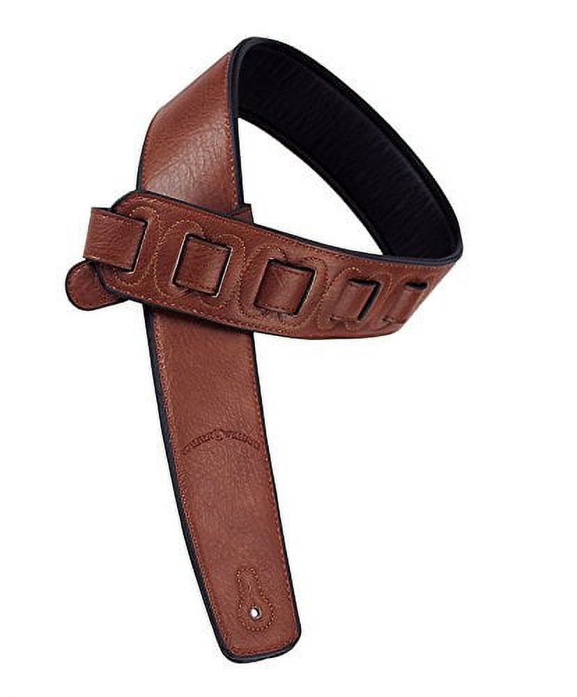 Walker & Williams G-54 Chestnut Brown Guitar Strap with Padded Glove Leather Back