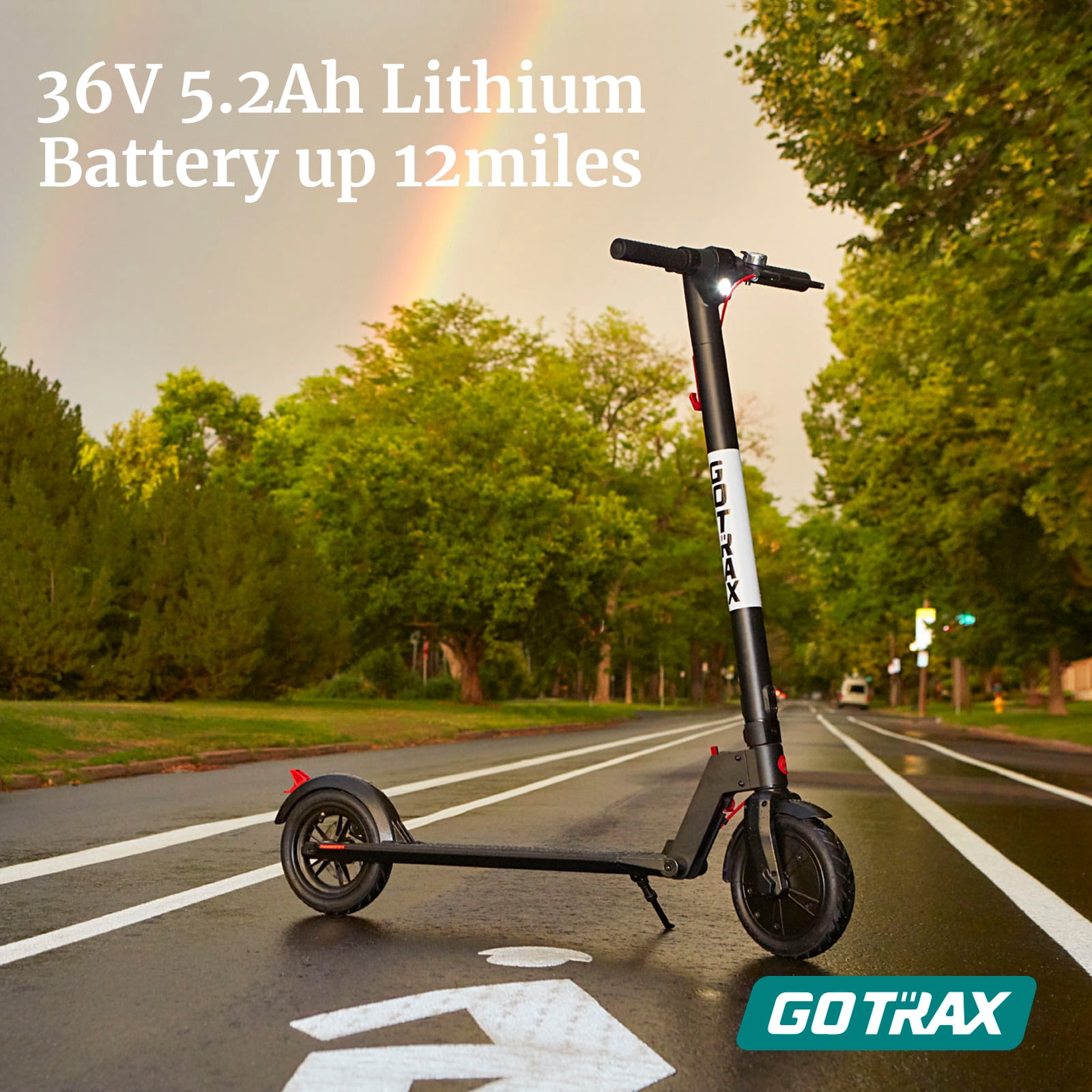 GOTRAX Rival Commuting Folding Electric Scooter - 8.5 In. Air Filled Tires - 15.5MPH and up to 12 Mile Range
