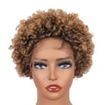 thumbnail image 4 of Unique Bargains Lace Front Wigs Heat Resistant Short Curly Wigs Brown, 4 of 8