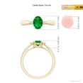 thumbnail image 4 of ANGARA Lab Grown Tapered Shank Emerald Solitaire Ring with Diamond Accents for Women in 14K Yellow Gold (Size-7x5mm) | May Birthstone, Anniversary, Jewelry Gift for Women | Lab-Grown Emerald Ring, 4 of 7