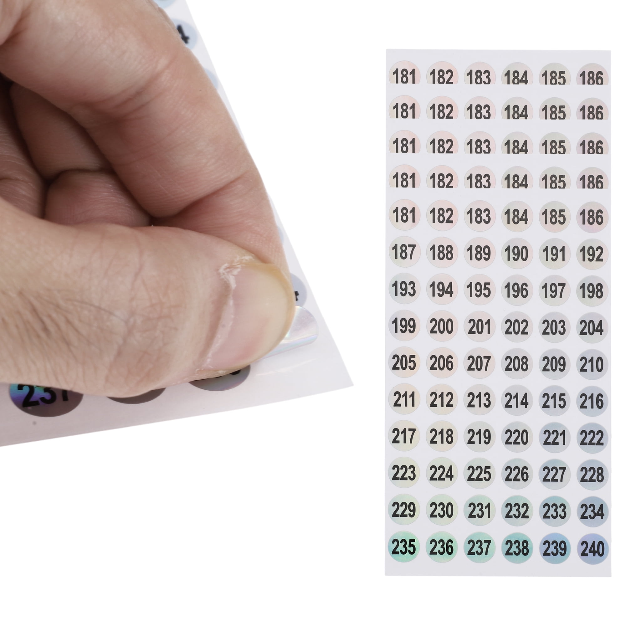 Unique Bargains Consecutive Numbers Gift Stickers 0.39"x0.39" 20Pcs Colorful (181-240)