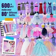 Wiher Fashion Designer Kit for Girls Creativity DIY Arts & Crafts Kit for Kids with Fashion Design Sketchbook, 5 Mannequins, Sewing Kit for Teen Girls Birthday and Christmas Gift Age 6-12
