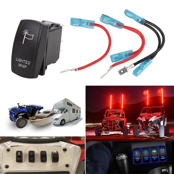 LED Rocker Switch, Easy To Use 5PIN 5 Pin On Off Rocker Switch with Wiring Harness for ATVs UTVs