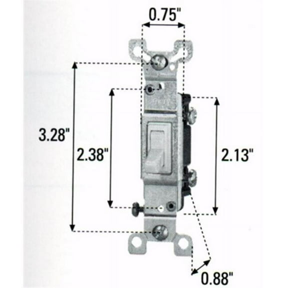 Cooper Wiring Devices 393730189 1301-7LTWBOX 120V Single Pole Switch Lighted, White