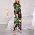 thumbnail image 3 of Balery Watercolor Tropical Flowers Conjunto de Pijama con Estampado para Mujer, Conjunto de Dos Piezas con Manga Larga, Ropa de Dormir Suave con Bolsillos, Pijamas Cómodos-Large, 3 of 7