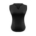 thumbnail image 5 of Giftesty Tank Tops for Women Solid Ribbed Fitted Tank Tops 2024 V Neck Curved Hem Sleeveless Shirts Casual Basic Tops, 5 of 7