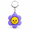 Purple Sunflower, variant on 1Pc 6.4cm Smiley Flower Fidget Keychain, 3D Printed Eco PLA Clicker Charm, Portable Anxiety Relief EDC Decor