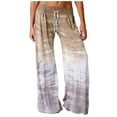 thumbnail image 2 of Aloohaidyvio Cotton Wide Leg Pants for Woman,Yoga Pants for Women Plus Size,Womens Loose High Waist Wide Leg Pants，Tie-Dye Straight Yoga Pants for Women Size M, 2 of 3
