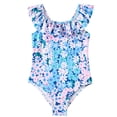 thumbnail image 1 of Traje de baño de una pieza para niña Angel Season talla 8T azul con estampado floral, 1 of 5
