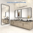 thumbnail image 2 of Apmir  Metal Frame Tempered Glass Bathroom Vanity Mirror for Wall, Cloakroom, Bedroom 72" x 32" - Black, 2 of 5