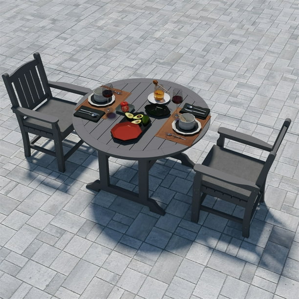 Williamspace Patio Dining Table, 48" Round 4 Person All Weather Outdoor