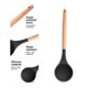 thumbnail image 3 of Juego de 2 utensilios de cocina de silicona para encimera, utensilios de cocina de madera, 3 of 5