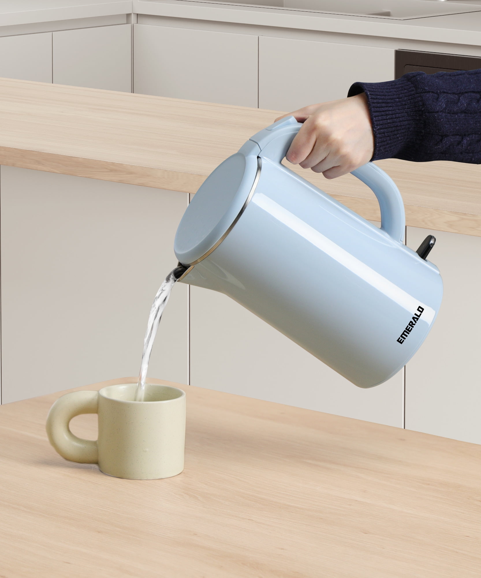 Emerald Electric Kettle, Countertop Water Boiler Kettle with Cord Storage, 1.8L, Blue