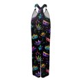 thumbnail image 3 of Fgvctg Mardi Gras Womens Jumpsuits Wide Leg Pant Carnival Party Spaghetti Straps Festival Mask Graphic Jumpsuits Sleeveless Bib Overalls Sprimg Romper Clothing With Pockets Black L, 3 of 4