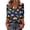 Blue, variant on Funny Bat Pumpkin Skeleton Print Halloween Costume for Women, V Neck 3/4 Sleeve Loose Tunic Halloween Holiday Wear