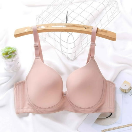 Txenfivo Women s Full Coverage Smoothing Supportive Bras Underwire Plunge Padded Comfortable Smoothing T-Shirt Bra with Adjustable Spaghetti Strap  34B-44C