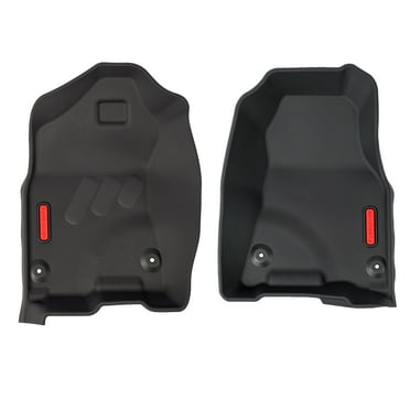 BaseLayer Floor Mats for RAM 1500 (2019-2025) - Made in USA – Premium All-Weather Mats – Front (Red Logo)