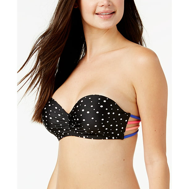 Staat toewijzen Desillusie California Waves Space Dot Printed Push-Up Underwire Bandeau Bikini Top  Women's (Black, X-Large) - Walmart.com