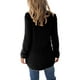 thumbnail image 3 of Mujeres Pullover Túnica Tops Casual Fluffy High Low Sweaters Cuello redondo Color sólido Manga larga Camisas de longitud media para damas jóvenes S-5XL Tallas grandes, 3 of 3