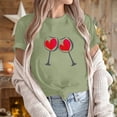 thumbnail image 2 of Diufon Hauts de la Saint-Valentin pour Femmes Décontracté Manches Courtes Col Rond Pull Chemise Imprimé Graphique Mignon Tendance, 2 of 5