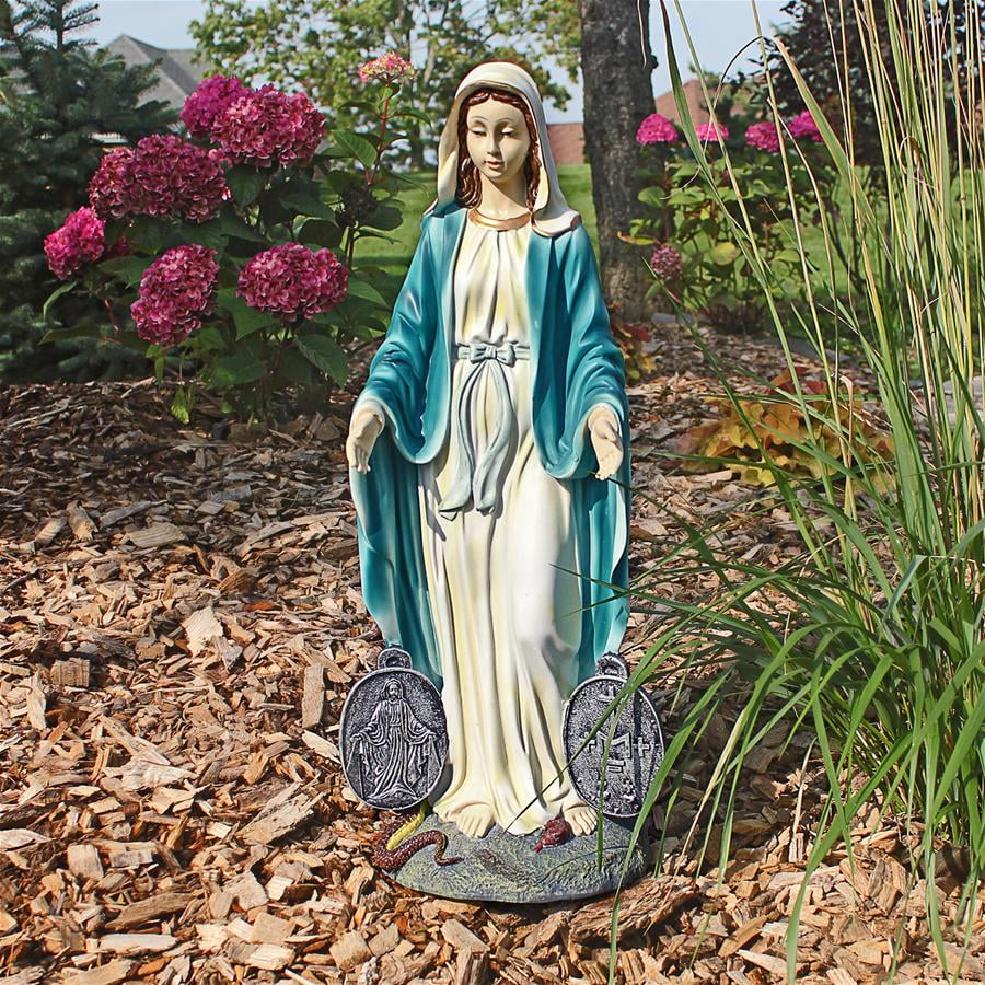 Design Toscano Miraculous Medal Madonna Italian Style Religious Garden  Statue, 23 Inch, Polyresin, Full Color
