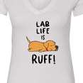 thumbnail image 4 of Inktastic Lab Life is Ruff Yellow Lab Women's V-Neck T-Shirt, 4 of 5